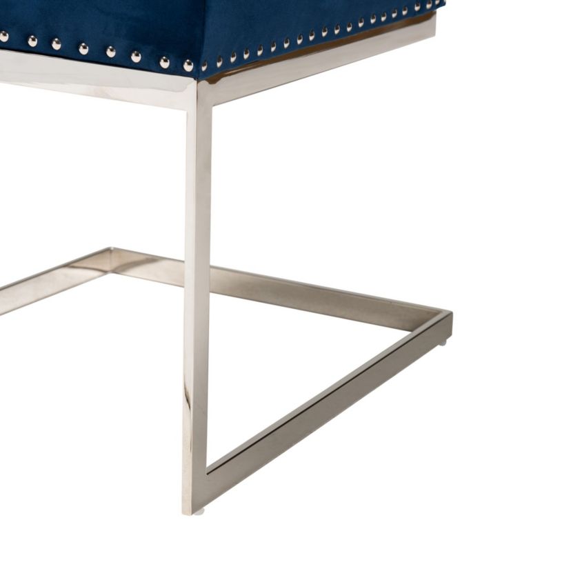 Sherine Contemporary Glam and Luxe Velvet Fabric and Metal Dining Chairs