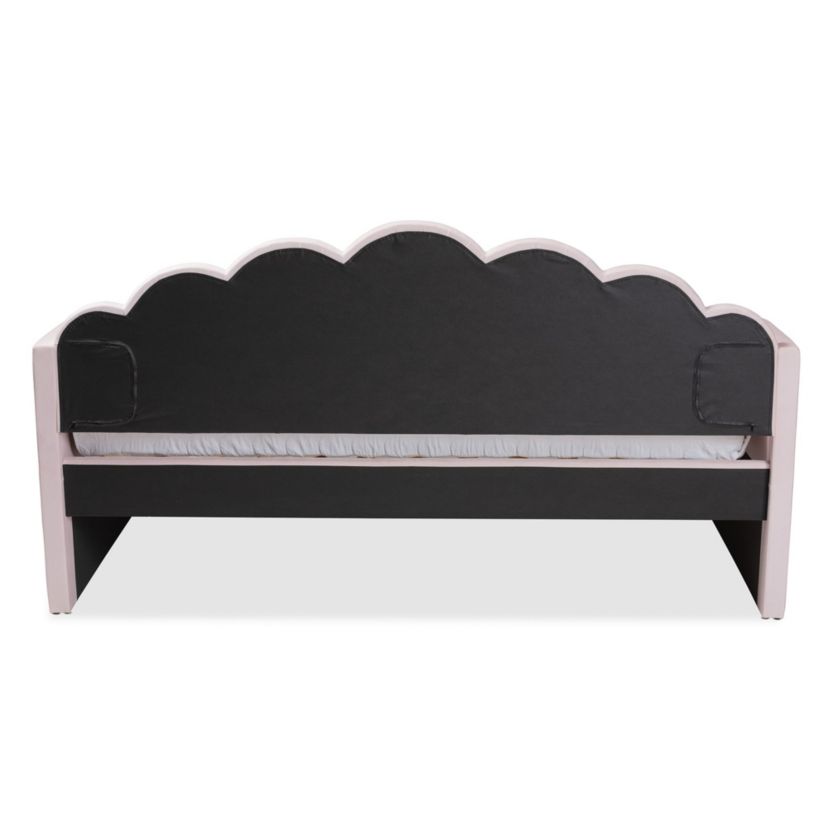 Timila Modern and Contemporary Light Pink Velvet Fabric Upholstered Queen Size Daybed