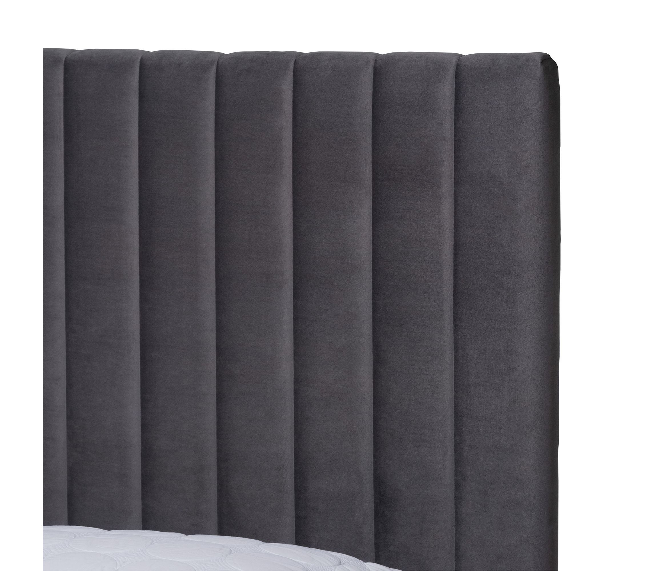 Serrano Contemporary Glam and Luxe Velvet Upholstered and Metal Platform Bed