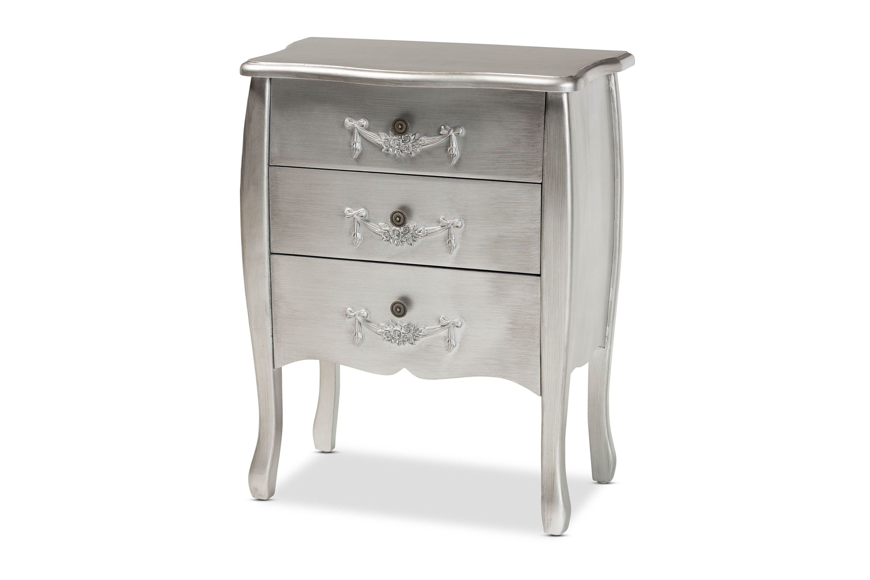 Eliya Classic and Traditional Brushed Wood 3-Drawer Storage Cabinet