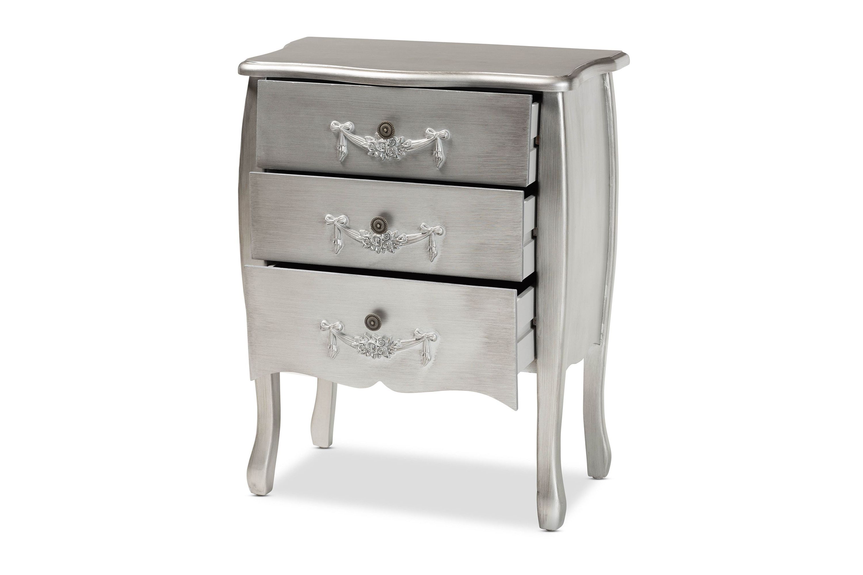 Eliya Classic and Traditional Brushed Wood 3-Drawer Storage Cabinet