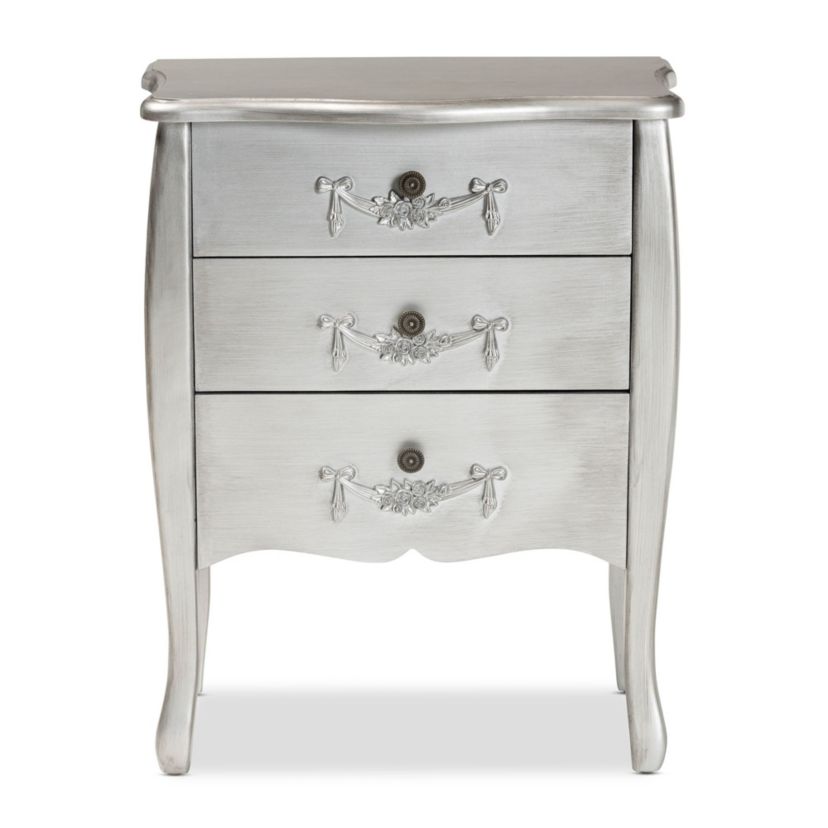 Eliya Classic and Traditional Brushed Wood 3-Drawer Storage Cabinet
