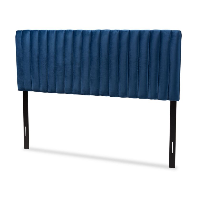 Emile Modern and Contemporary Velvet Upholstered and Wood Headboard
