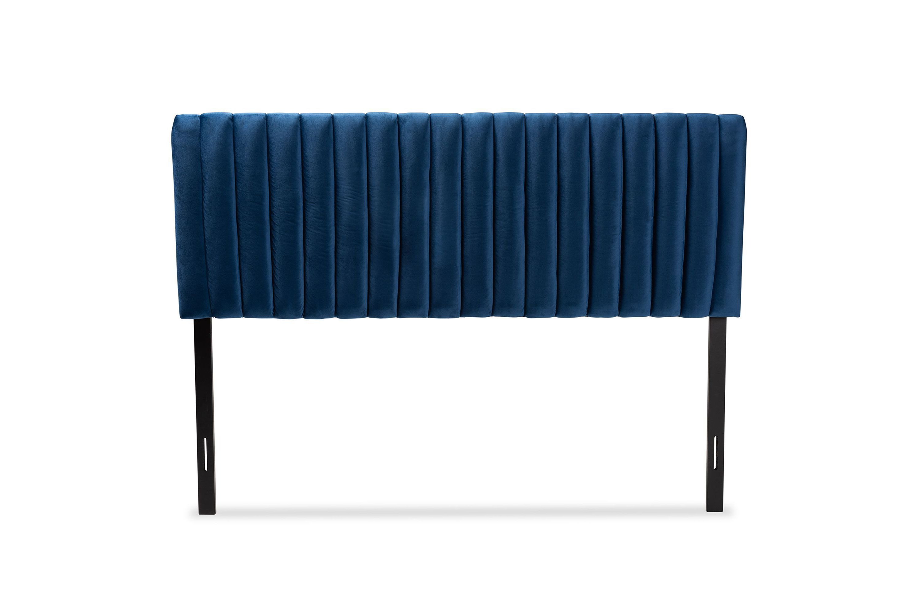 Emile Modern and Contemporary Velvet Upholstered and Wood Headboard