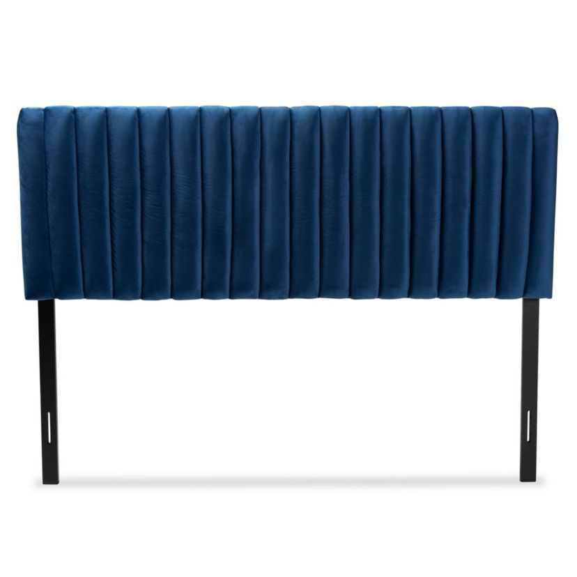 Emile Modern and Contemporary Velvet Upholstered and Wood Headboard