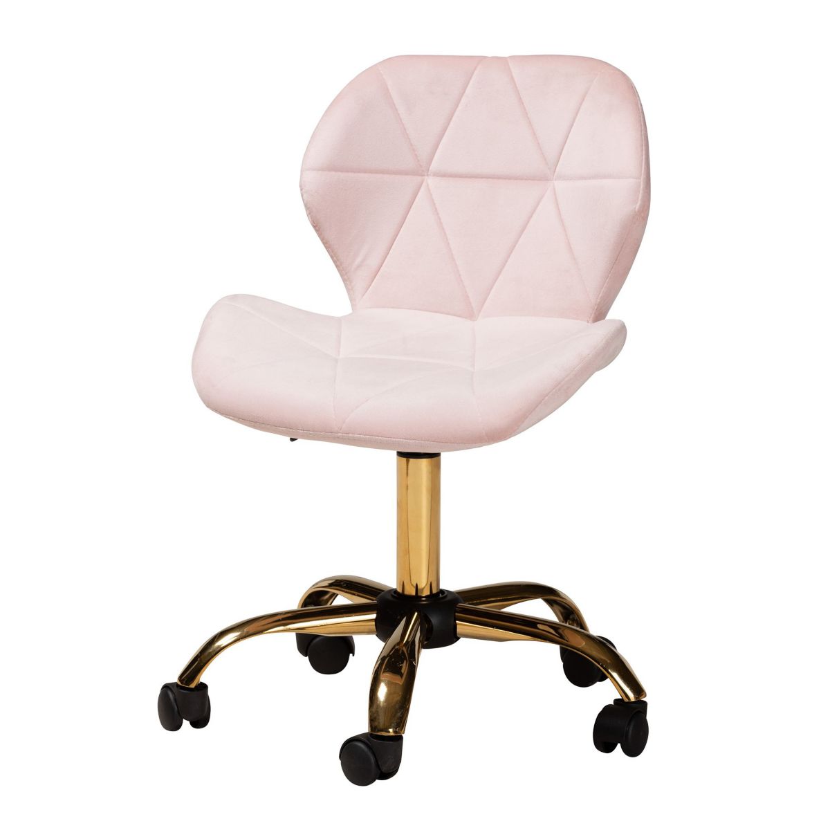 Savara Contemporary Glam and Luxe Velvet Fabric and Metal Swivel Office Chair