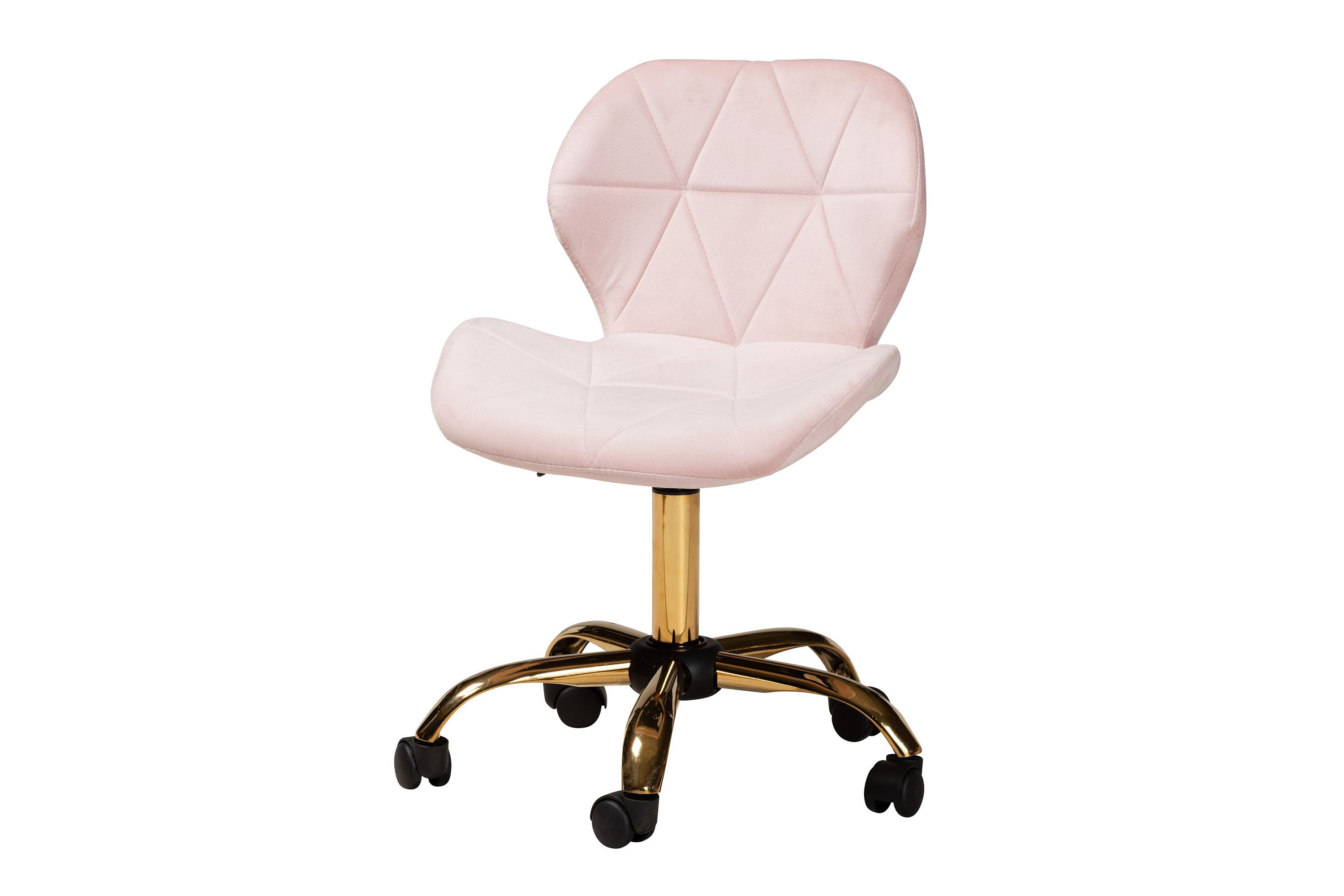 Savara Contemporary Glam and Luxe Velvet Fabric and Metal Swivel Office Chair