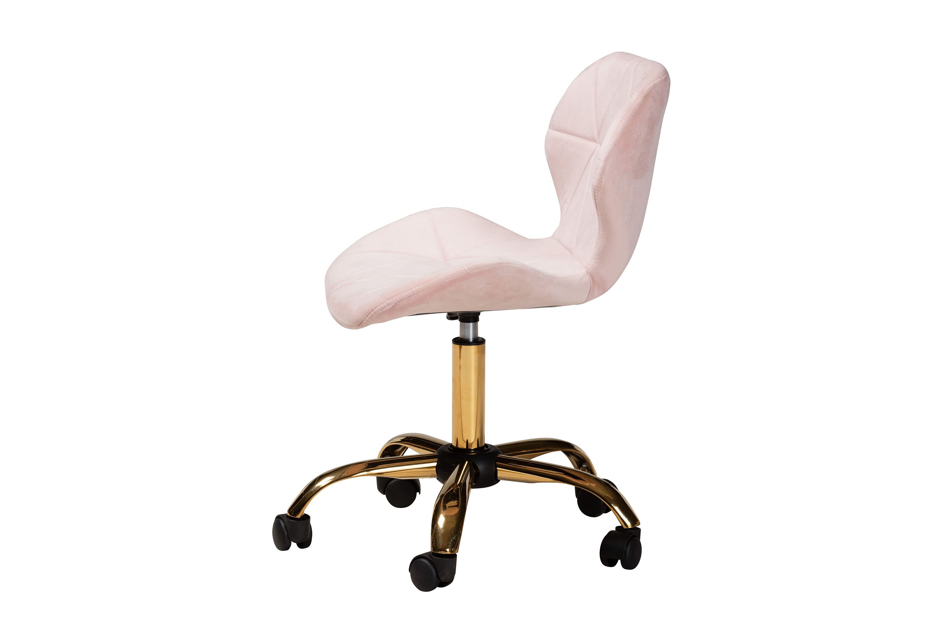 Savara Contemporary Glam and Luxe Velvet Fabric and Metal Swivel Office Chair