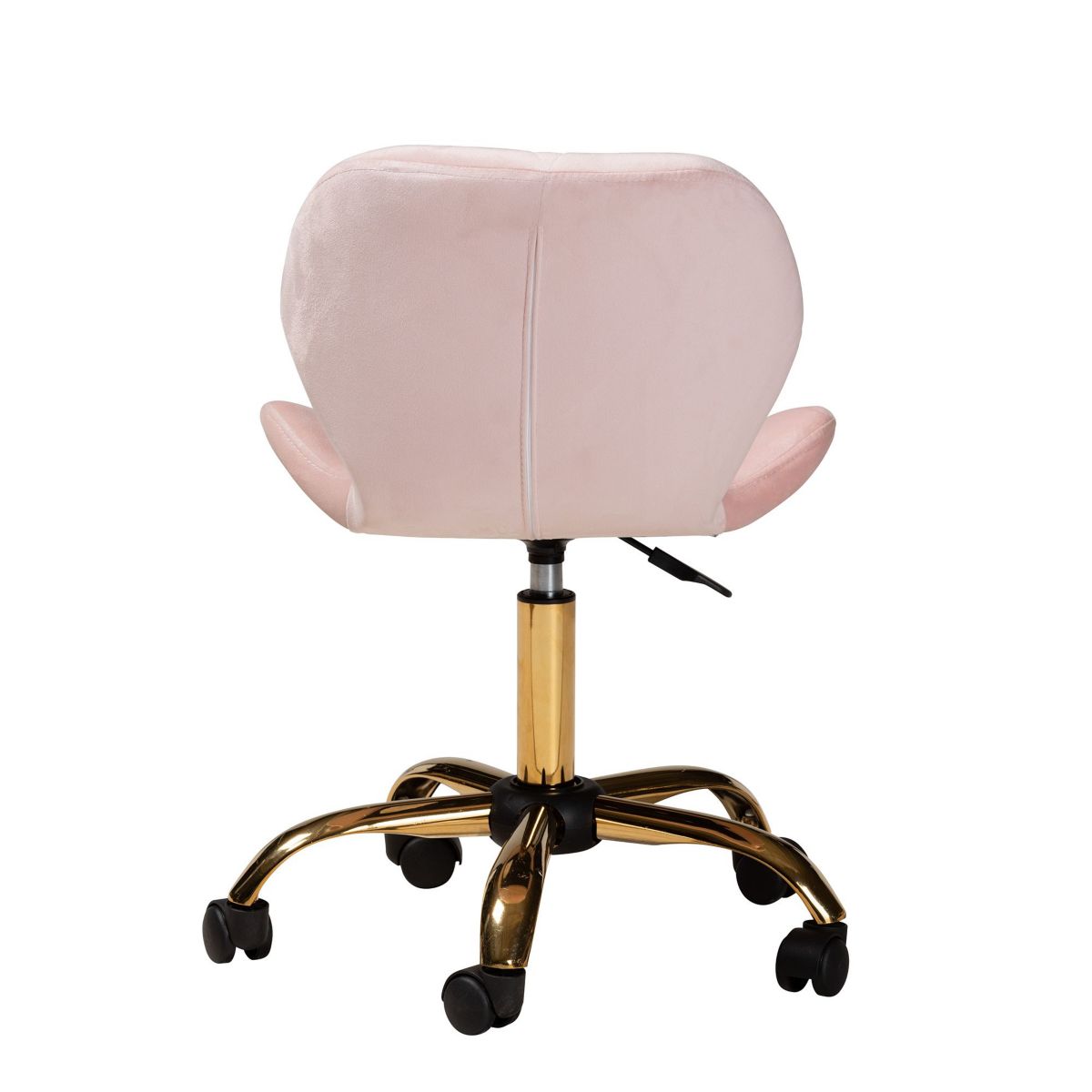 Savara Contemporary Glam and Luxe Velvet Fabric and Metal Swivel Office Chair