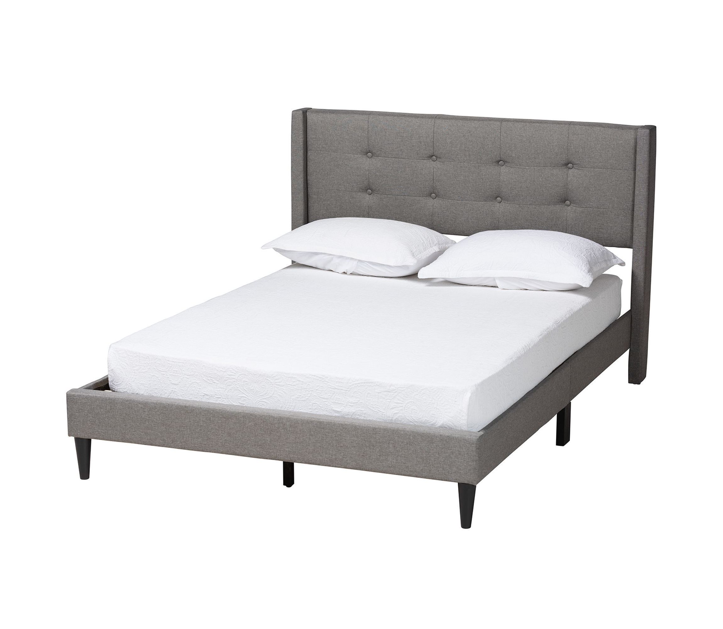 Casol Mid-Century Modern Transitional Fabric Upholstered Platform Bed