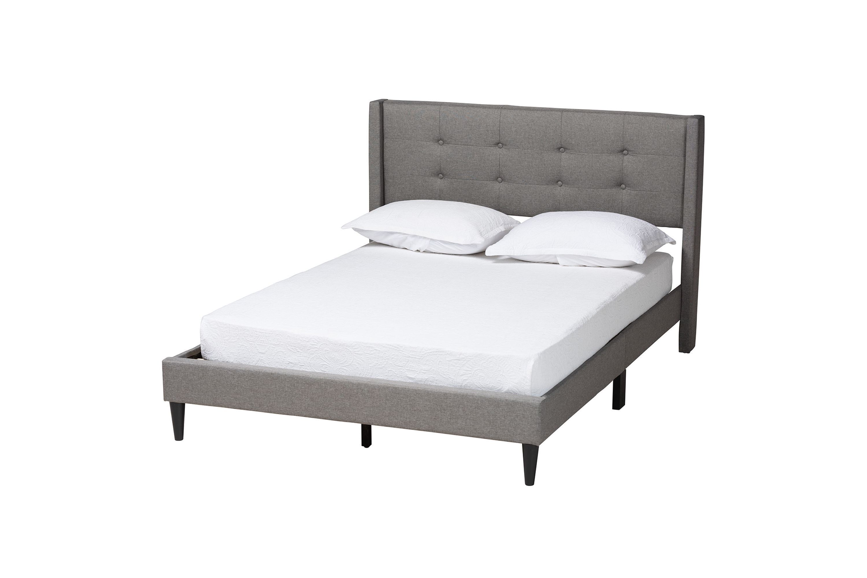Casol Mid-Century Modern Transitional Fabric Upholstered Platform Bed
