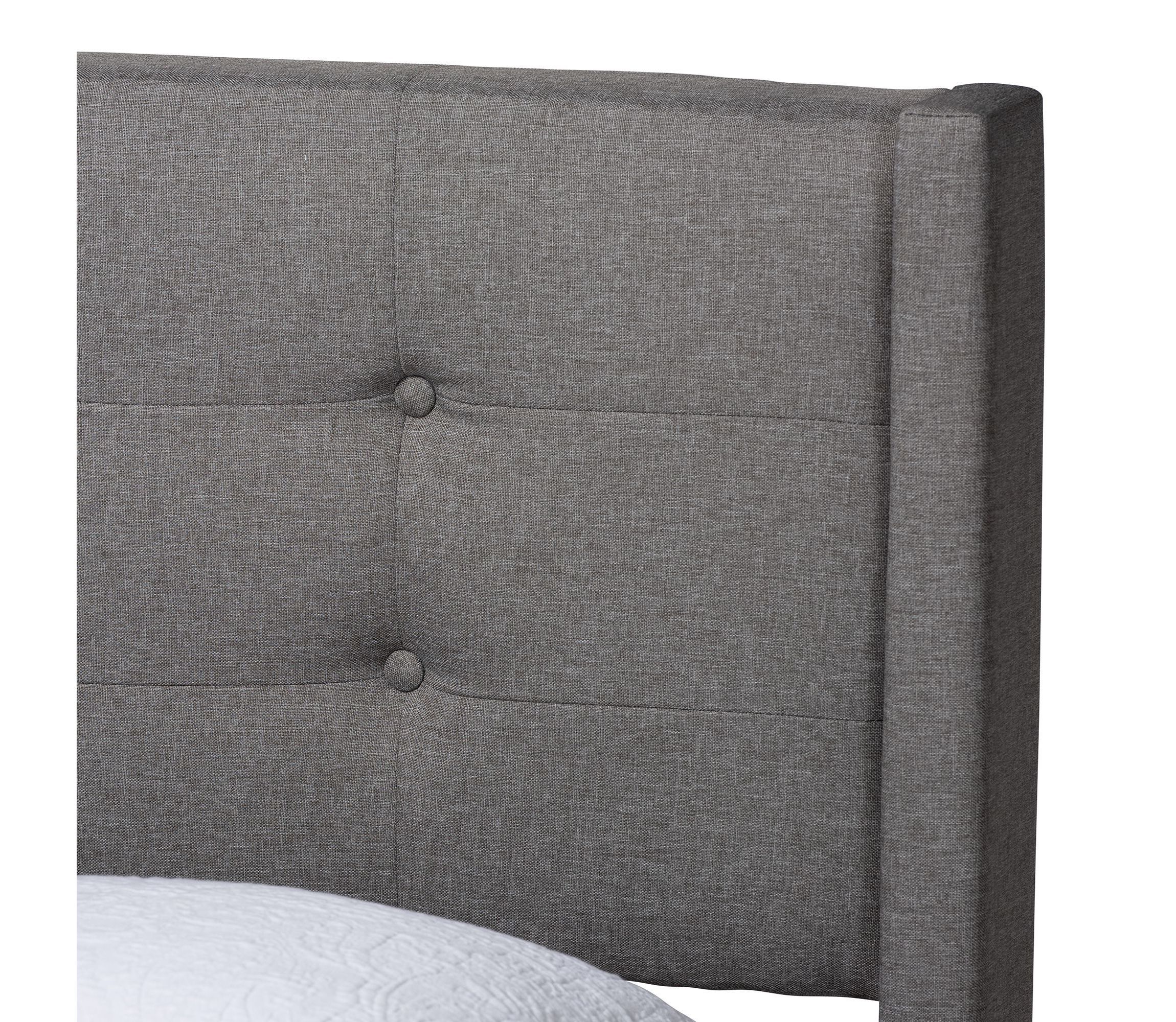 Casol Mid-Century Modern Transitional Fabric Upholstered Platform Bed