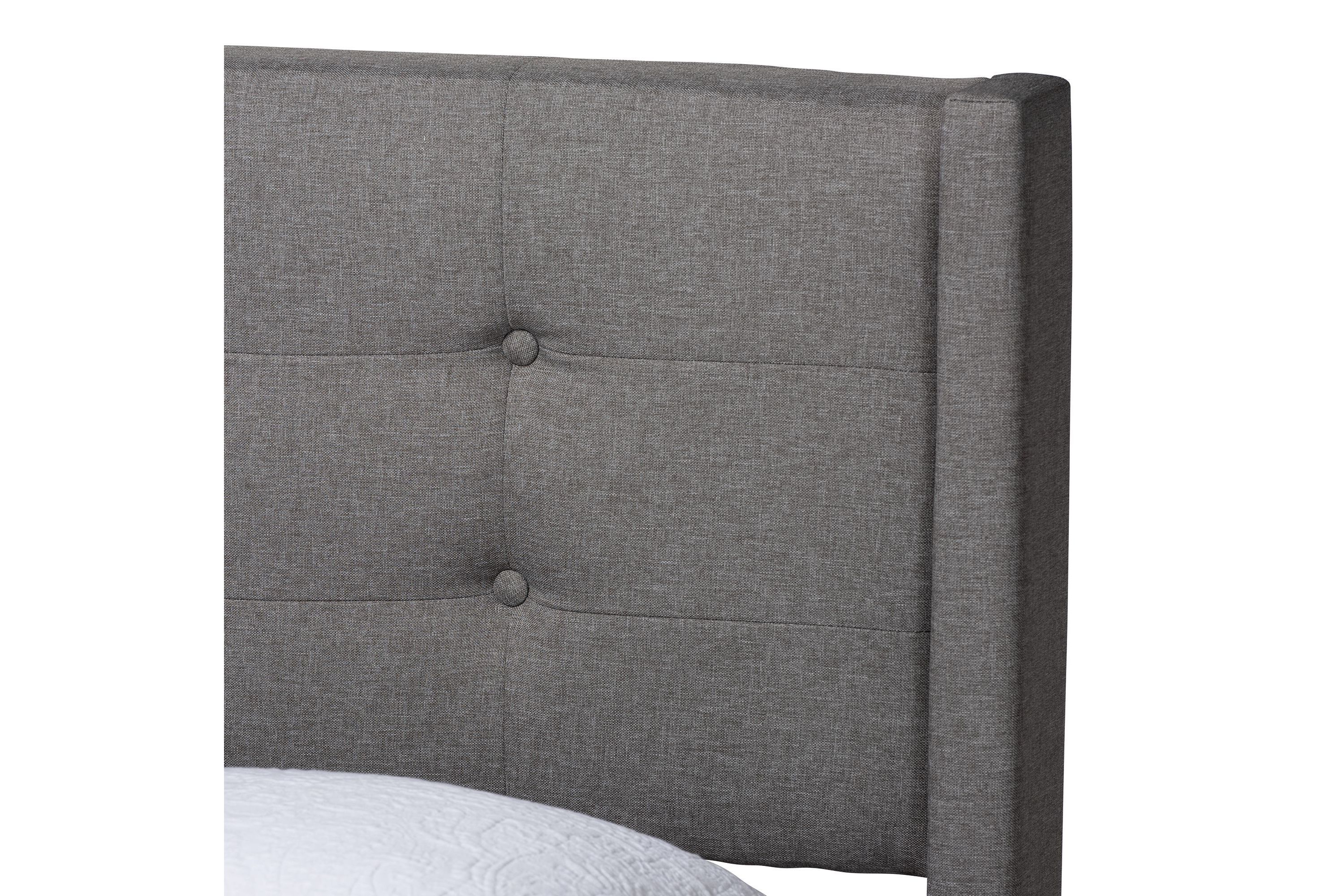 Casol Mid-Century Modern Transitional Fabric Upholstered Platform Bed