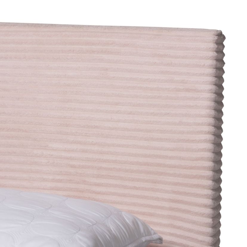 Abberton Modern and Contemporary Velvet and Metal Panel Bed