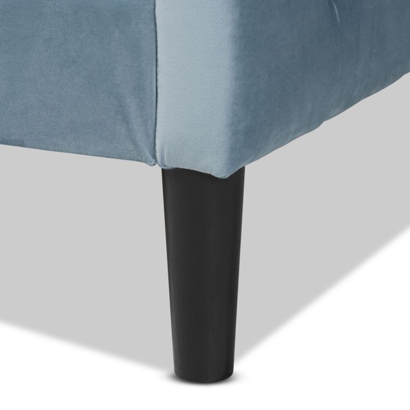 Benjamin Modern and Contemporary Velvet Upholstered and Wood Daybed