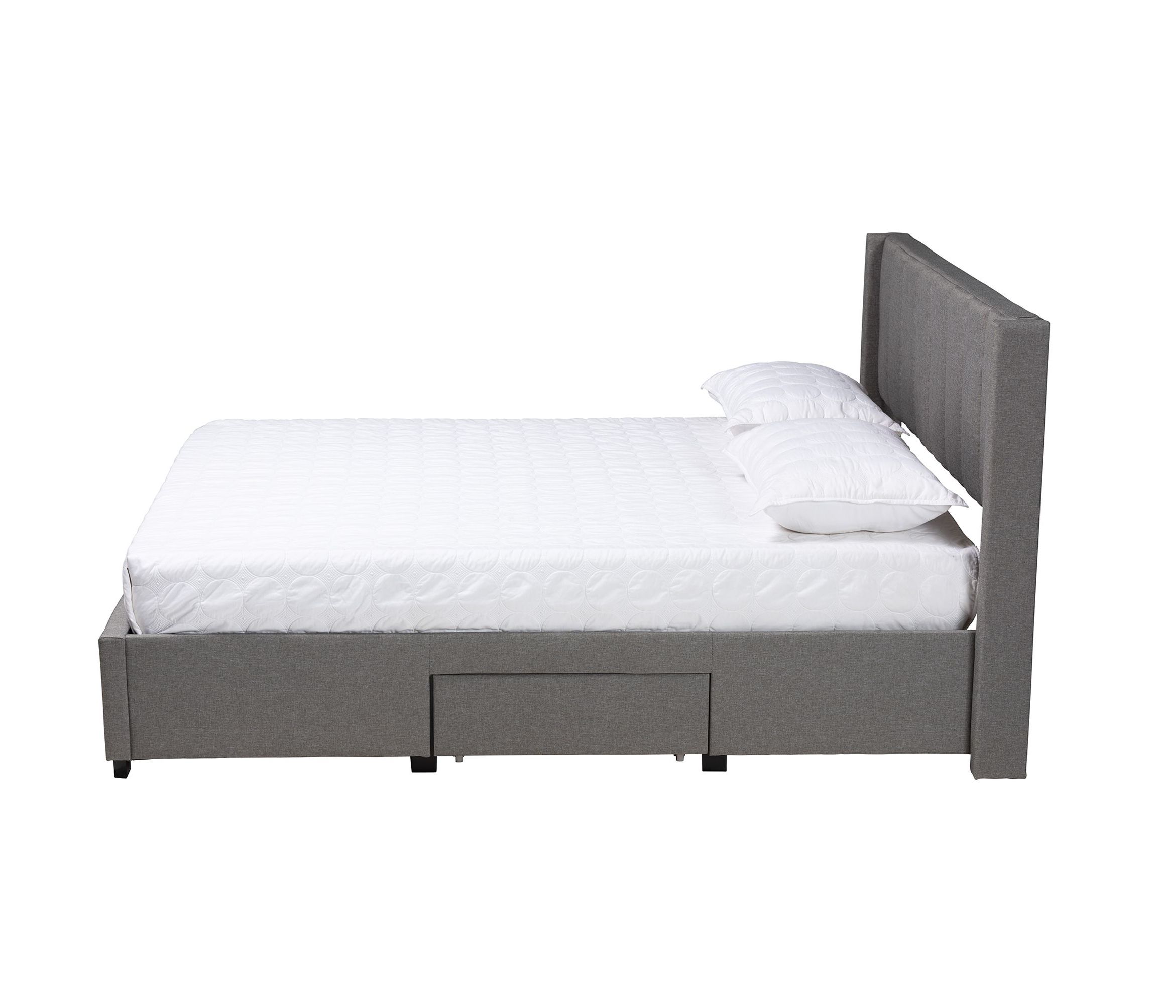 Coronado Mid-Century Modern Transitional Fabric 3-Drawer Storage Platform Bed
