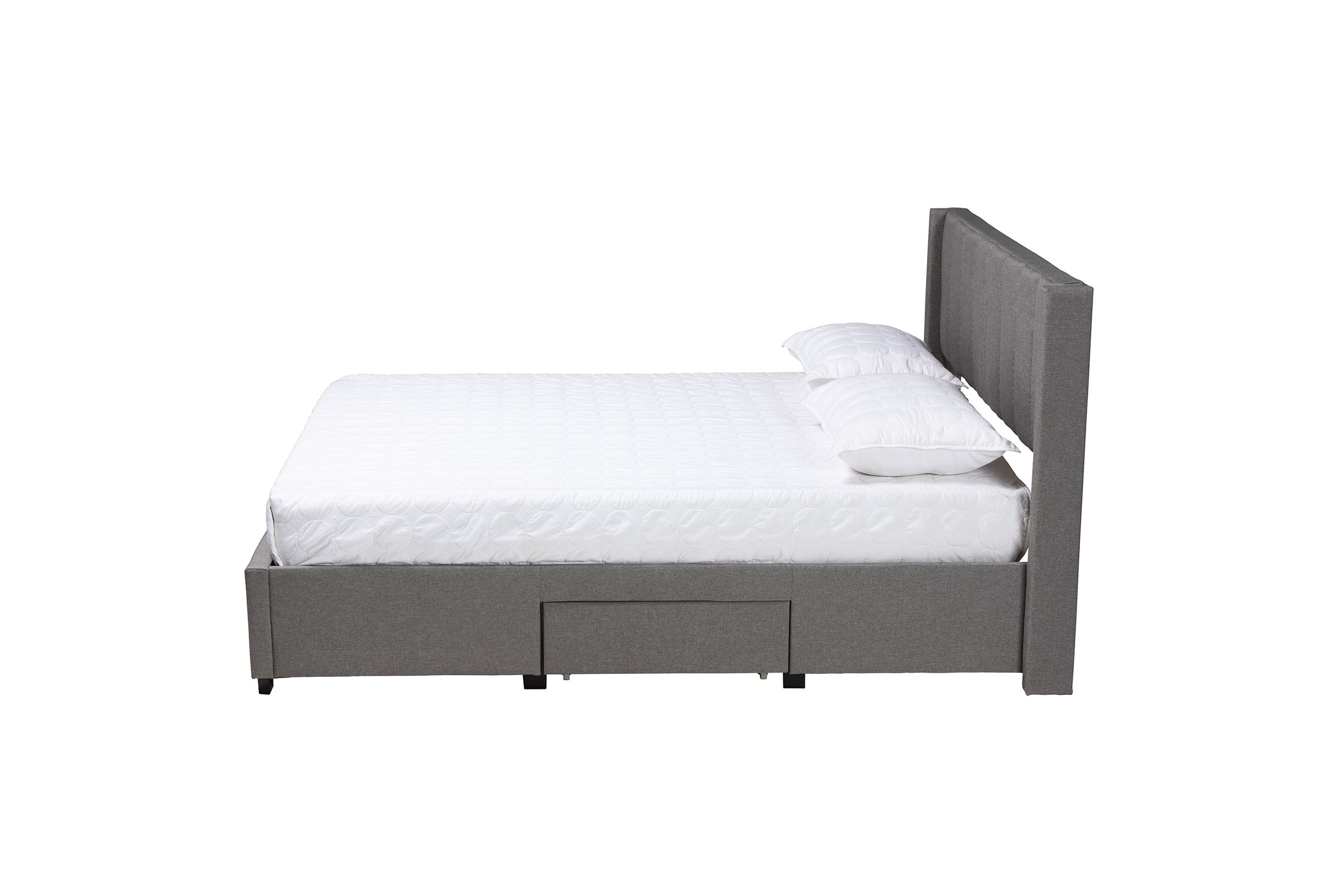 Coronado Mid-Century Modern Transitional Fabric 3-Drawer Storage Platform Bed