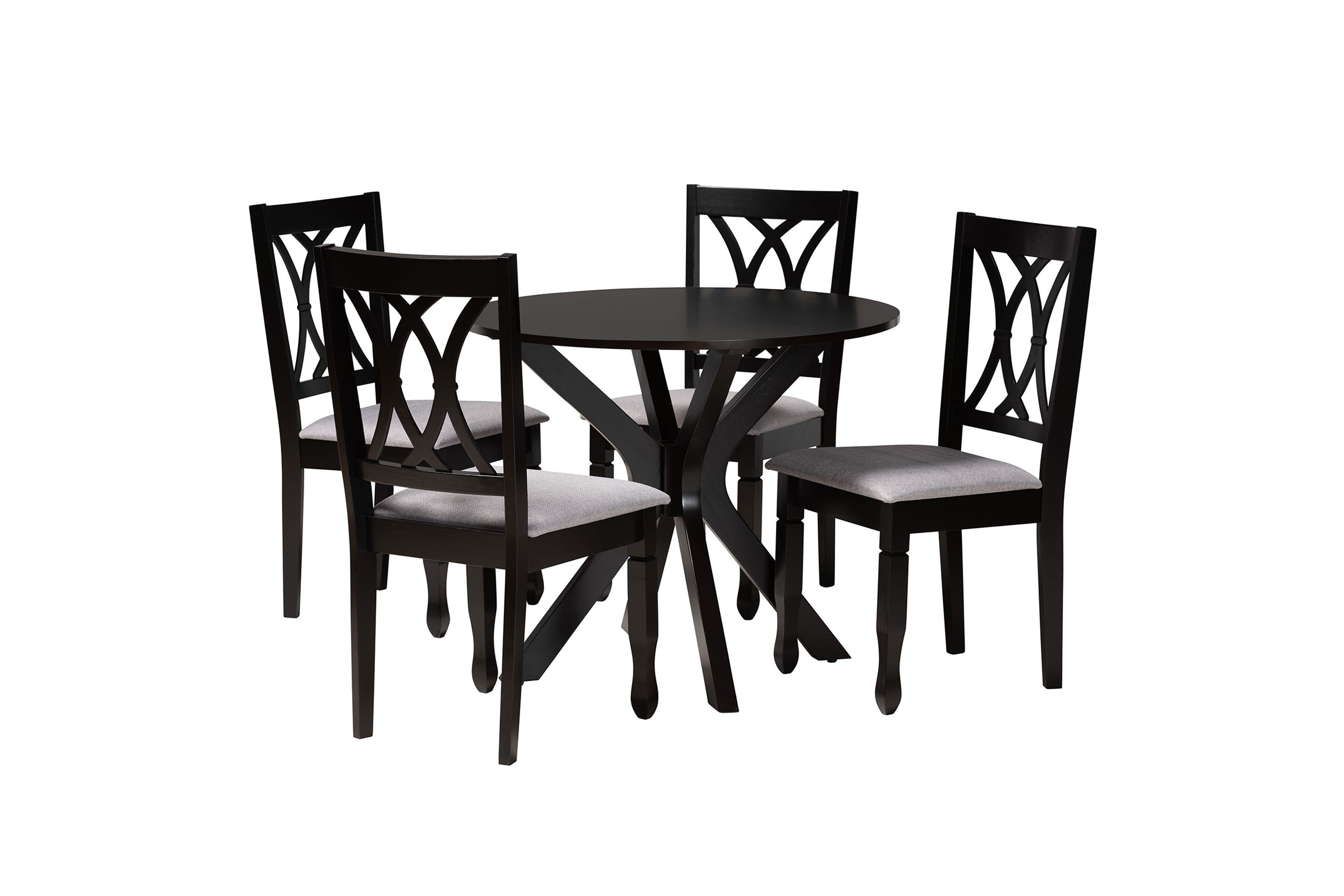 Maya Modern Fabric and Wood 5-Piece Dining Set
