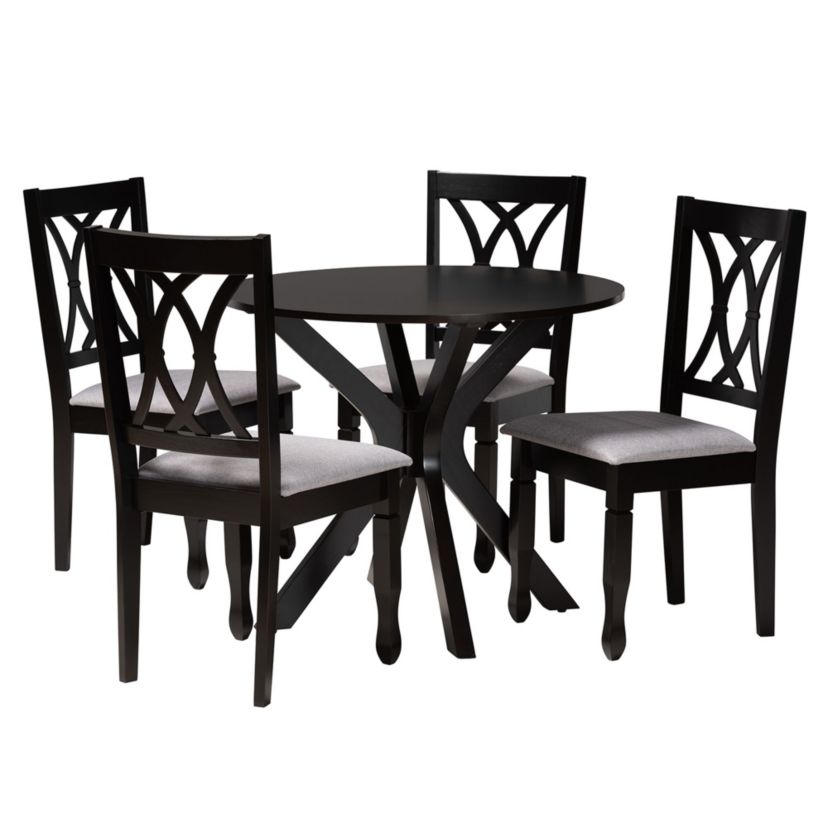 Maya Modern Fabric and Wood 5-Piece Dining Set