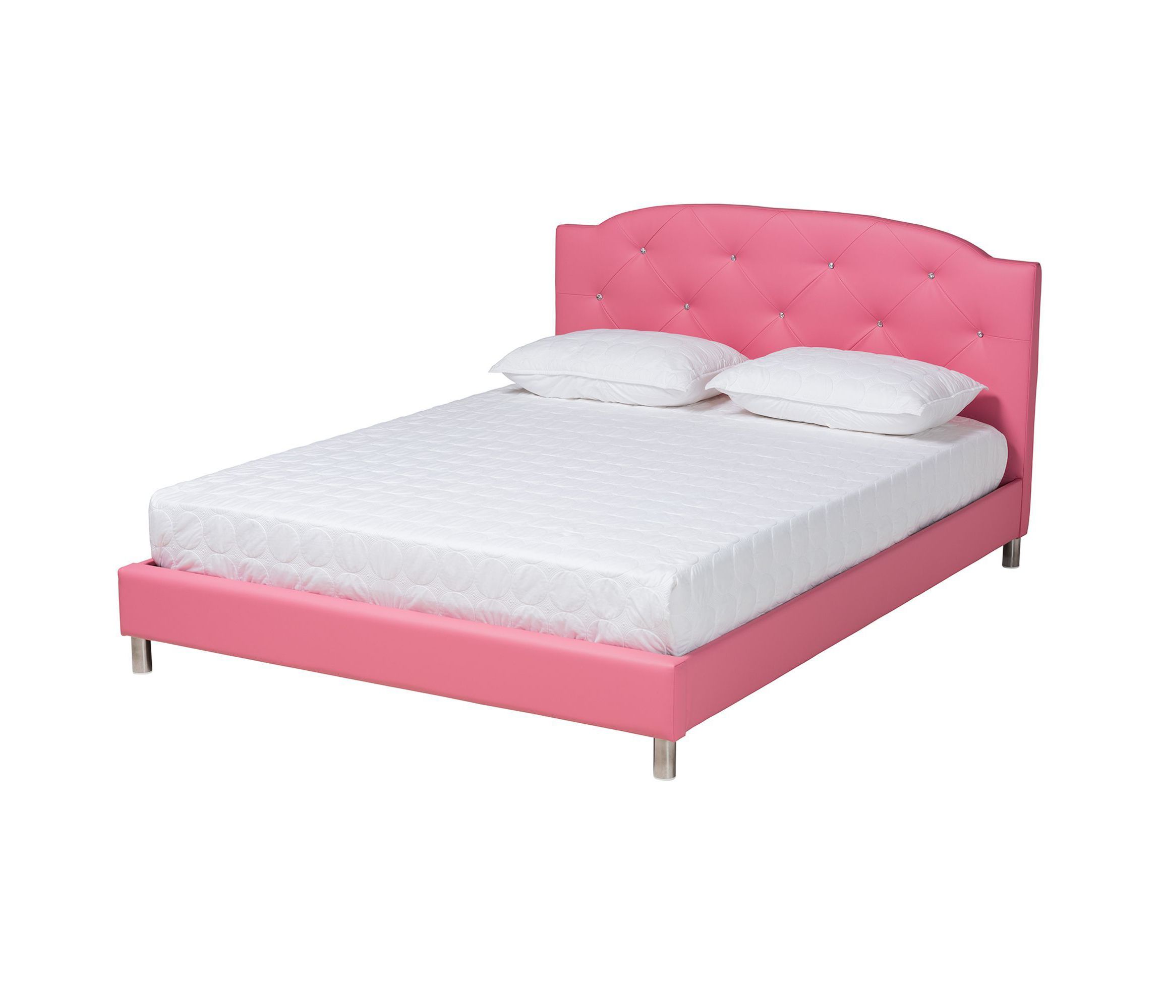 Canterbury Contemporary Glam Pink Faux Leather Upholstered 3-Piece Bedroom Set