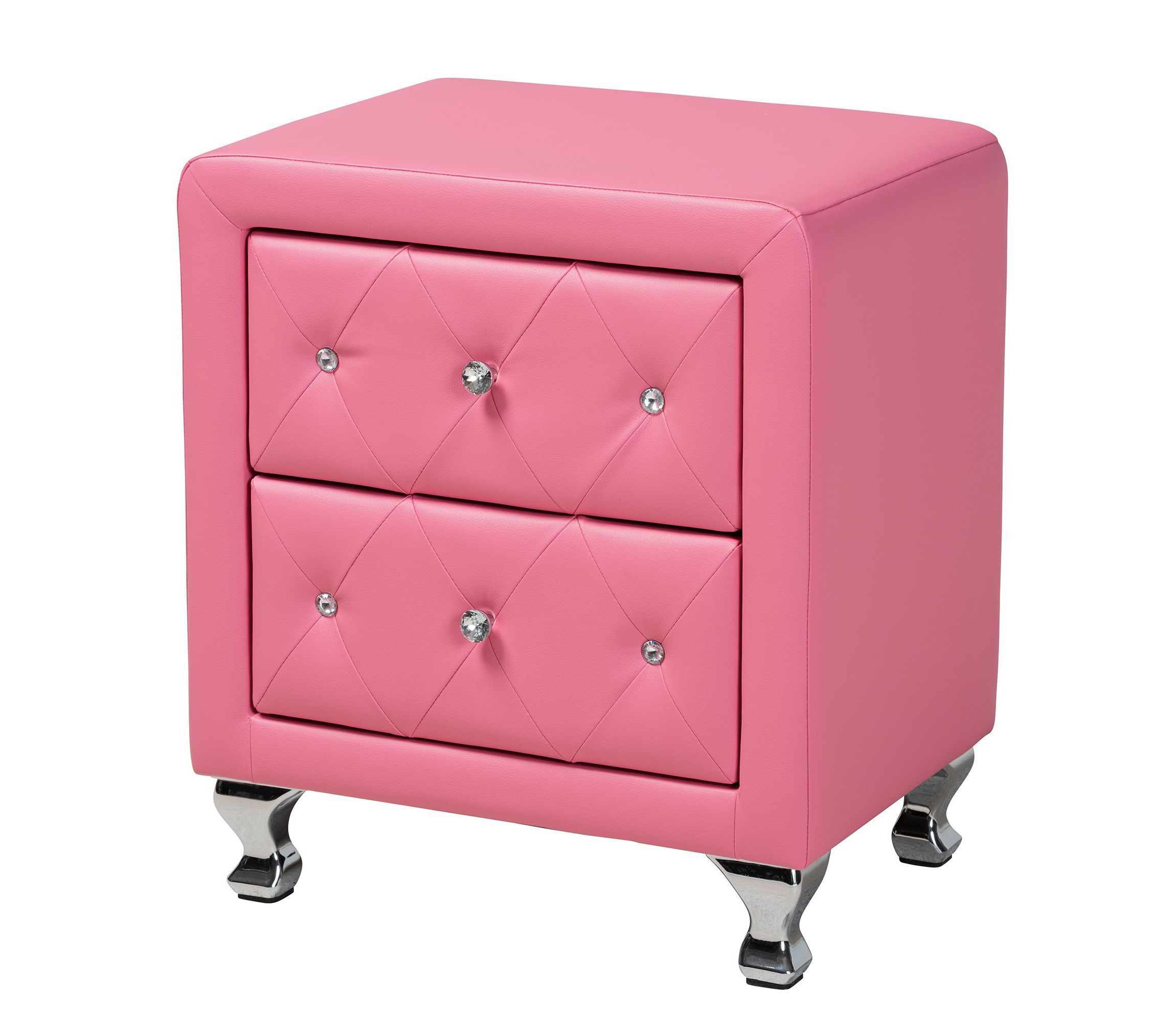 Canterbury Contemporary Glam Pink Faux Leather Upholstered 3-Piece Bedroom Set