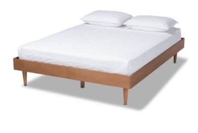 Baxton Studio Rina Mid-Century Modern Ash Wanut Finished Wood Bed Frame, Queen