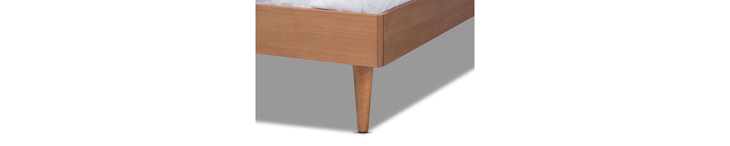 Rina Mid-Century Modern Ash Wanut Finished Wood Bed Frame