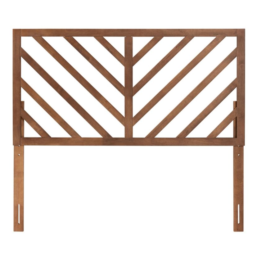 Belisma Modern and Contemporary Ash Walnut Finished Wood Queen Size Headboard