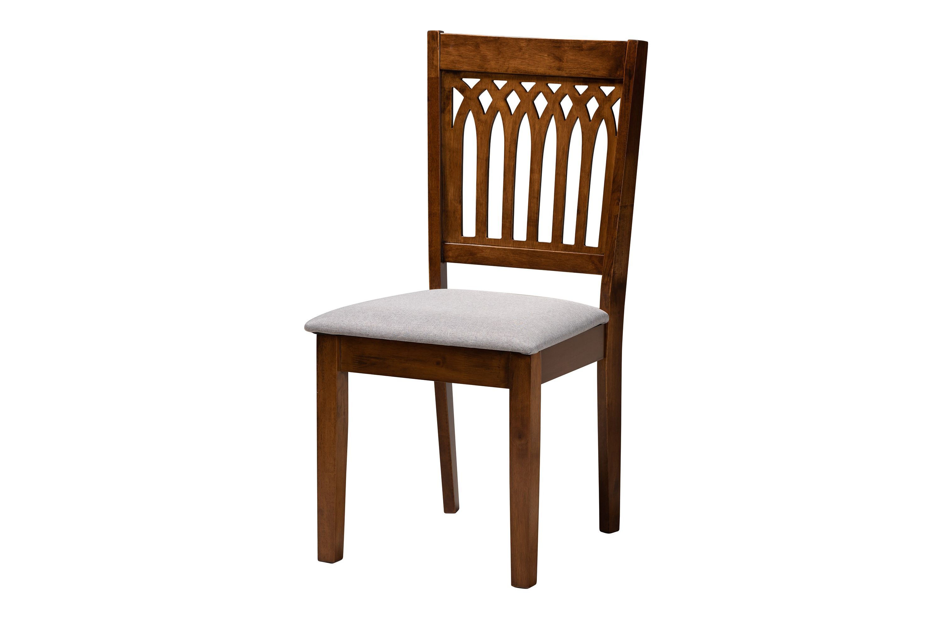 Genesis Modern Beige Fabric and Dark Brown Finished Wood 6-Piece Dining Set