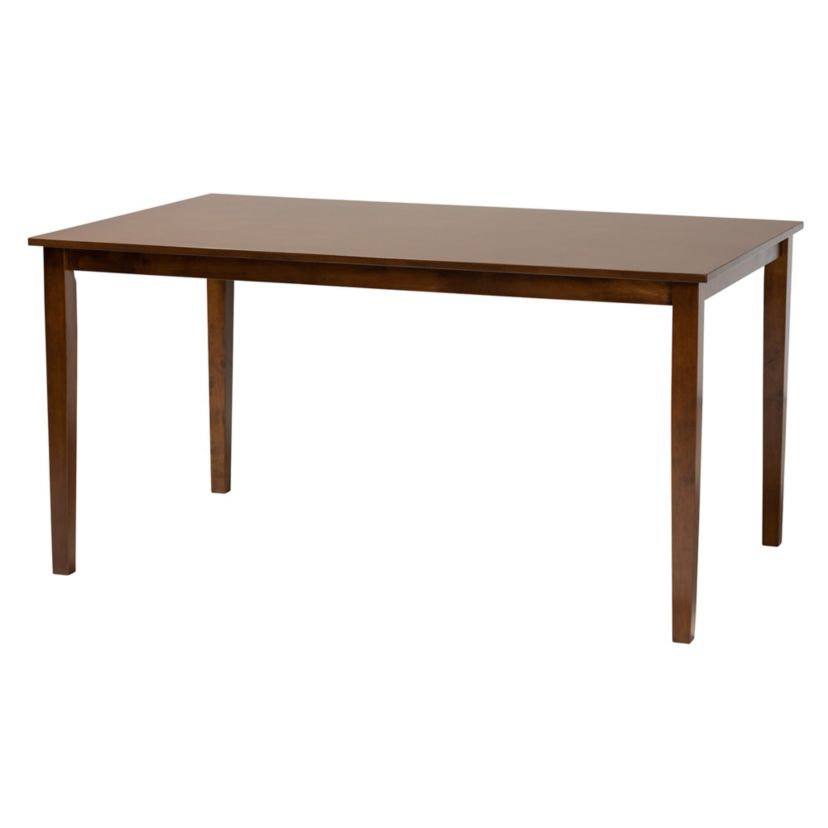 Genesis Modern Beige Fabric and Dark Brown Finished Wood 6-Piece Dining Set