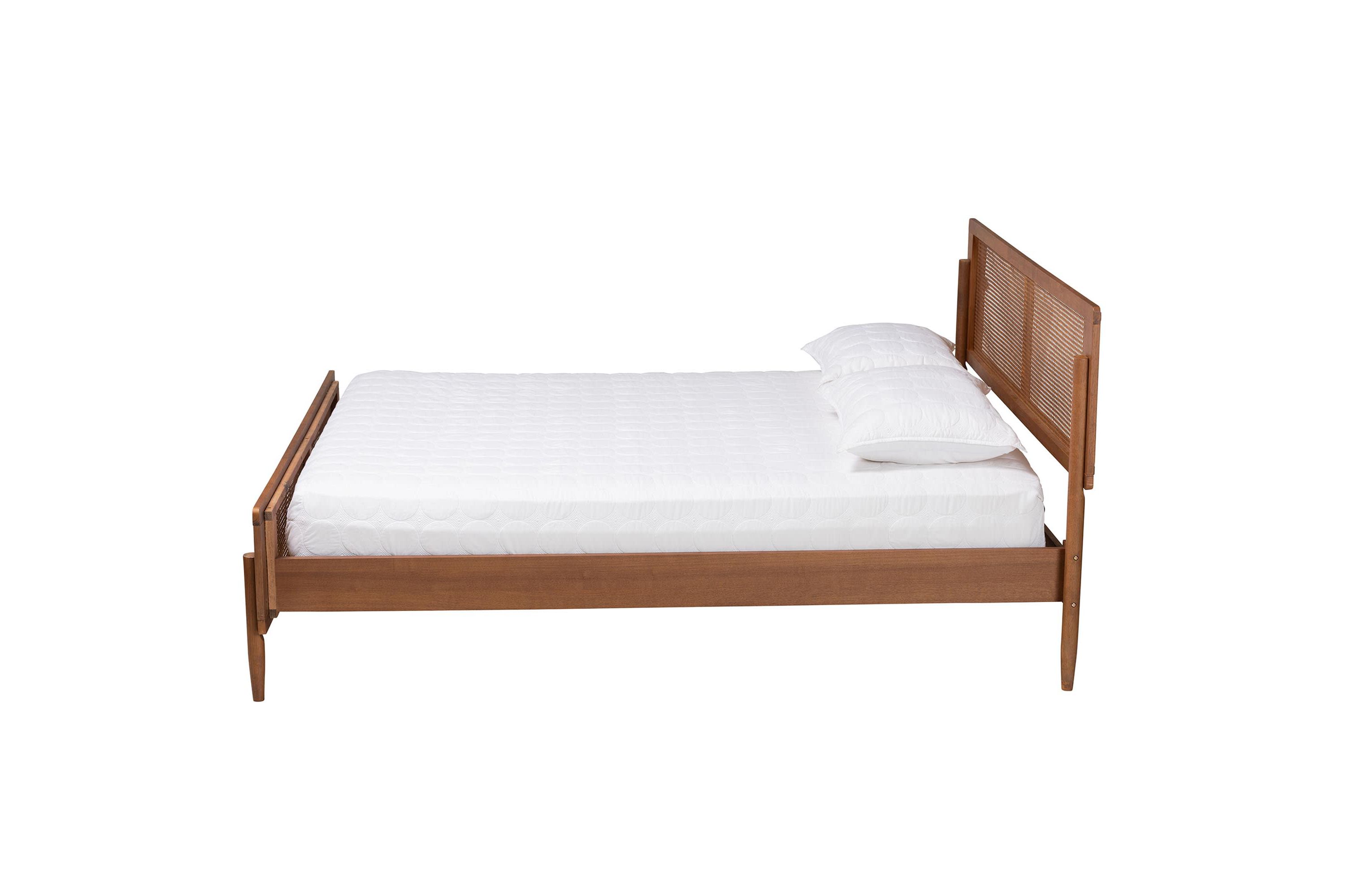 Gardwin Mid-Century Modern Ash Walnut Finished Wood King Size Platform Bed