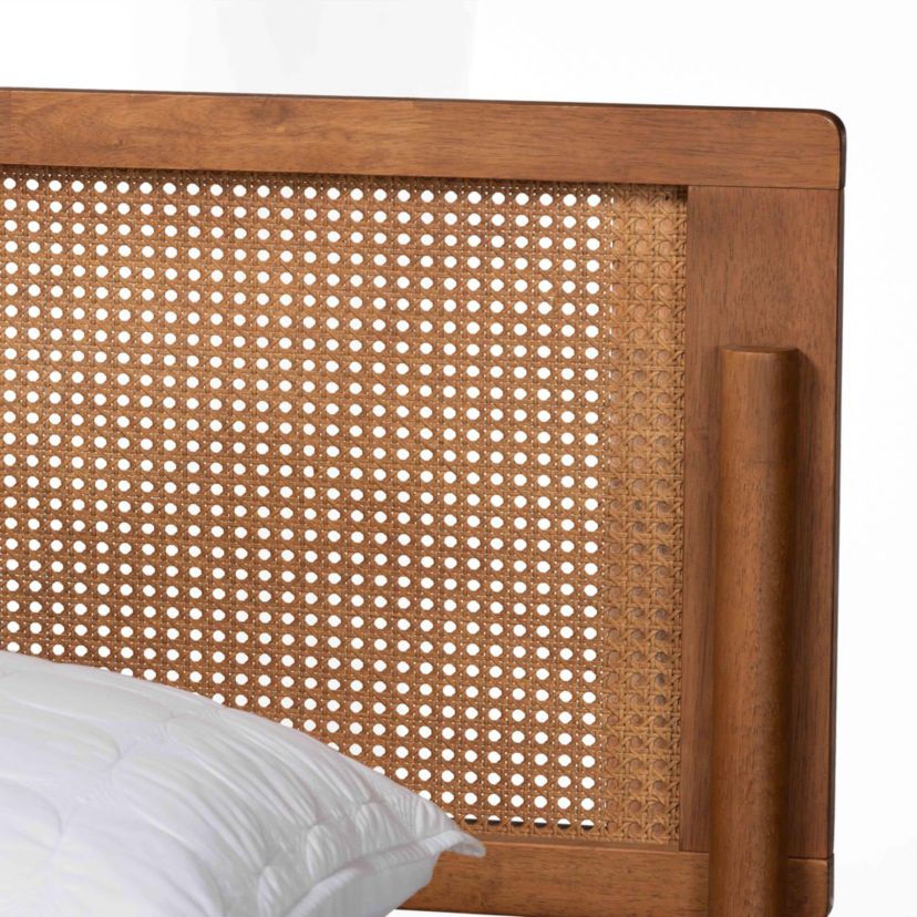 Gardwin Mid-Century Modern Ash Walnut Finished Wood King Size Platform Bed