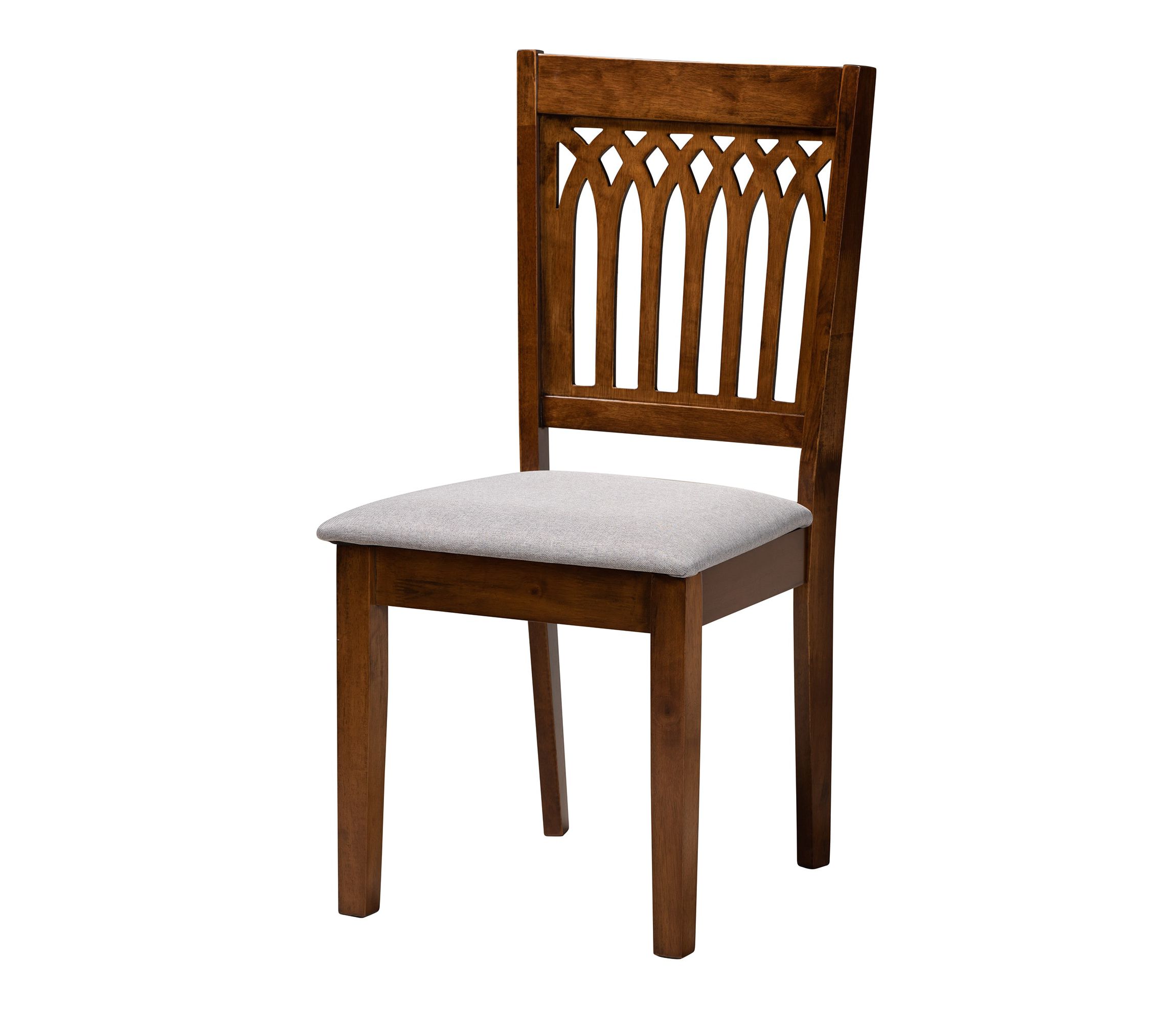 Genesis Modern Grey Fabric and Dark Brown Finished Wood 7-Piece Dining Set