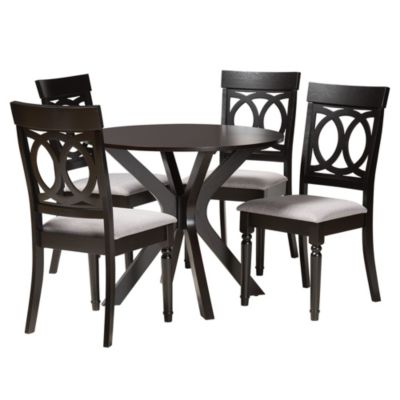 Baxton Studio Jessie Modern Sand Fabric and Dark Brown Finished Wood 5-Piece Dining Set -  920093311763282