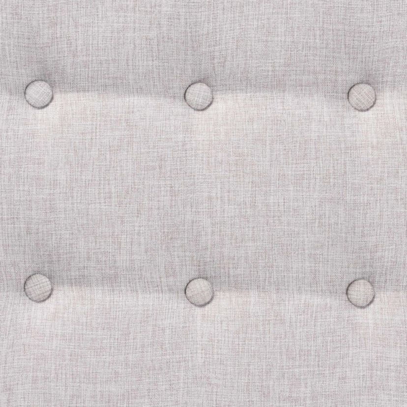 Jeanine Japandi Cream Boucle Fabric and Walnut Brown Finished Rubberwood Ottoman Footstool