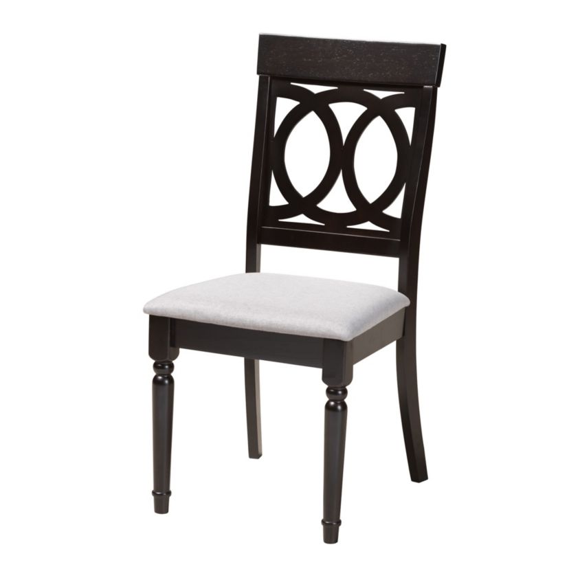 Angie Modern Sand Fabric and Dark Brown Finished Wood 5-Piece Dining Set