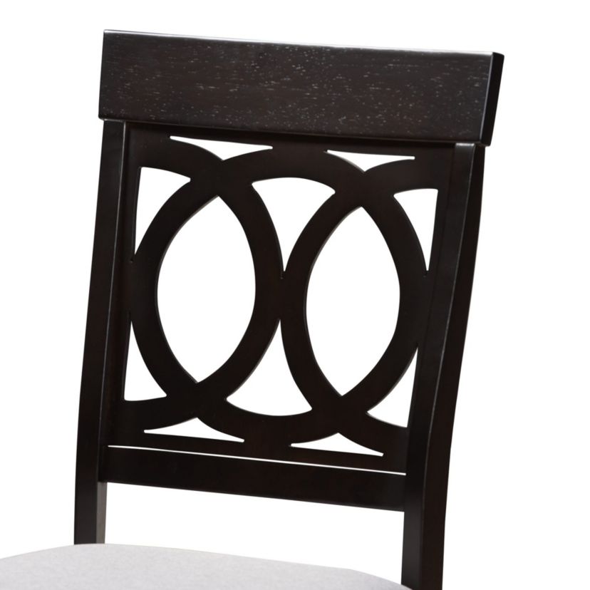Angie Modern Sand Fabric and Dark Brown Finished Wood 5-Piece Dining Set