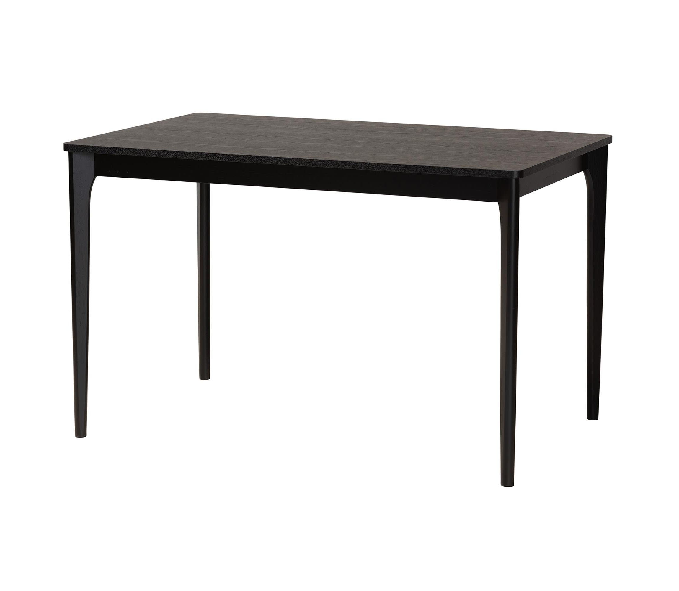 Tarana Mid-Century Modern Cream Fabric and Black Finished Wood 5-Piece Dining Set