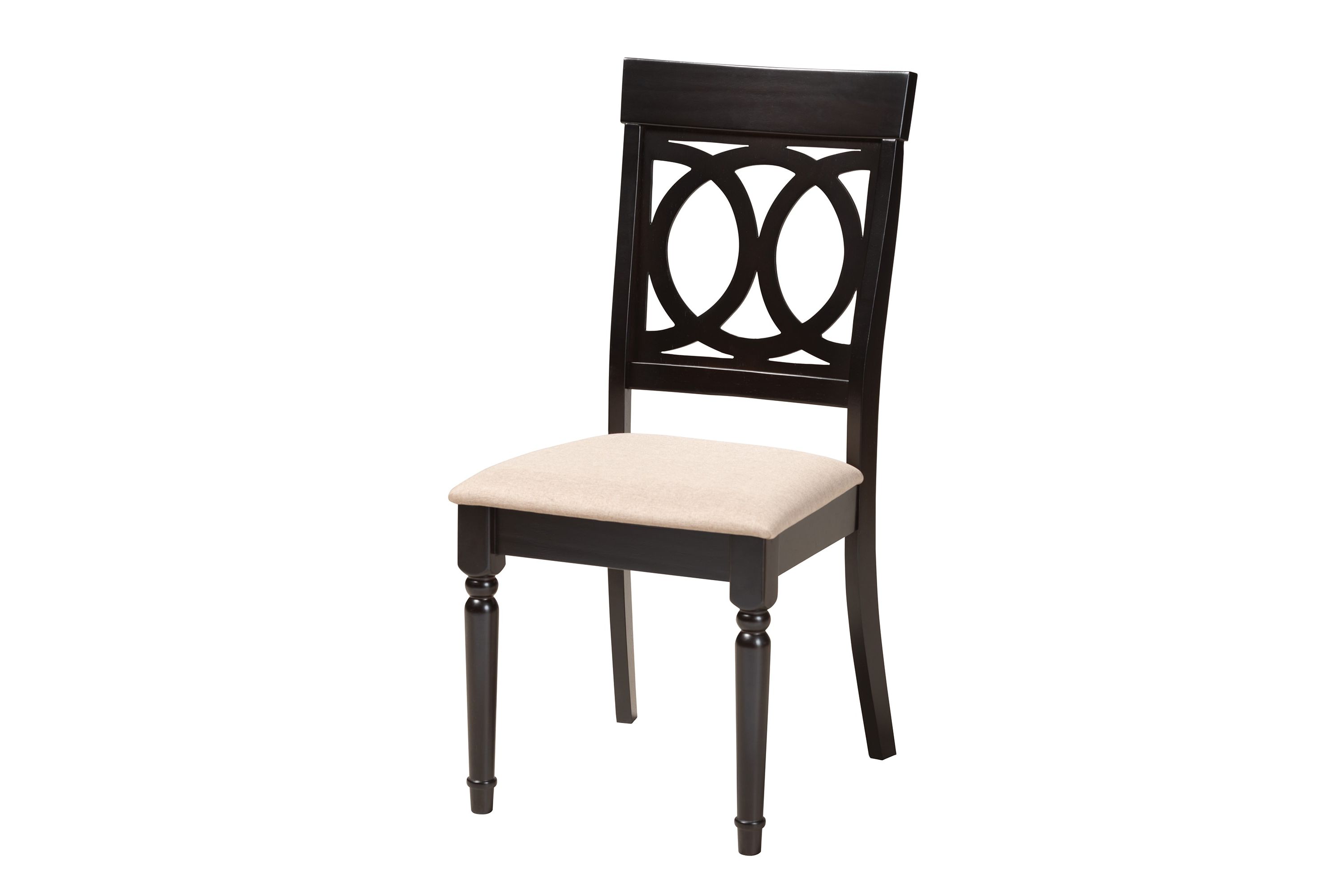 Estelle Modern Grey Fabric and Dark Brown Finished Wood 5-Piece Dining Set
