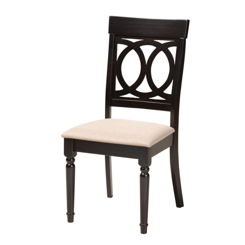 Estelle Modern Grey Fabric and Dark Brown Finished Wood 5-Piece Dining Set