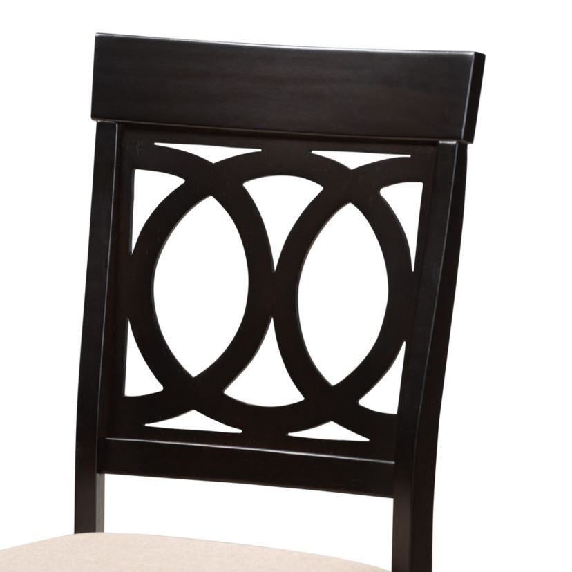 Estelle Modern Grey Fabric and Dark Brown Finished Wood 5-Piece Dining Set