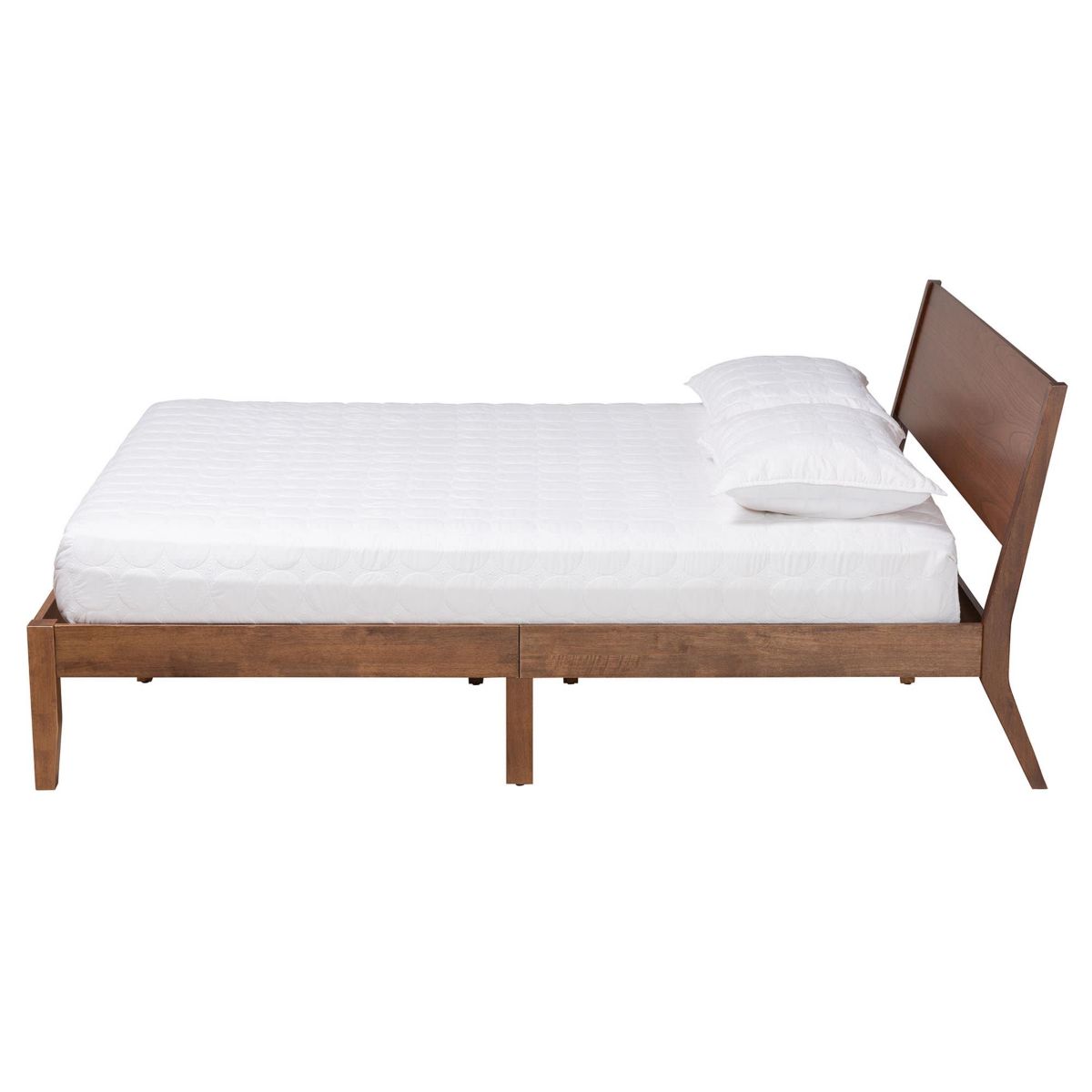 Salvatore Mid-Century Modern Walnut Brown Finished Wood King Size Platform Bed