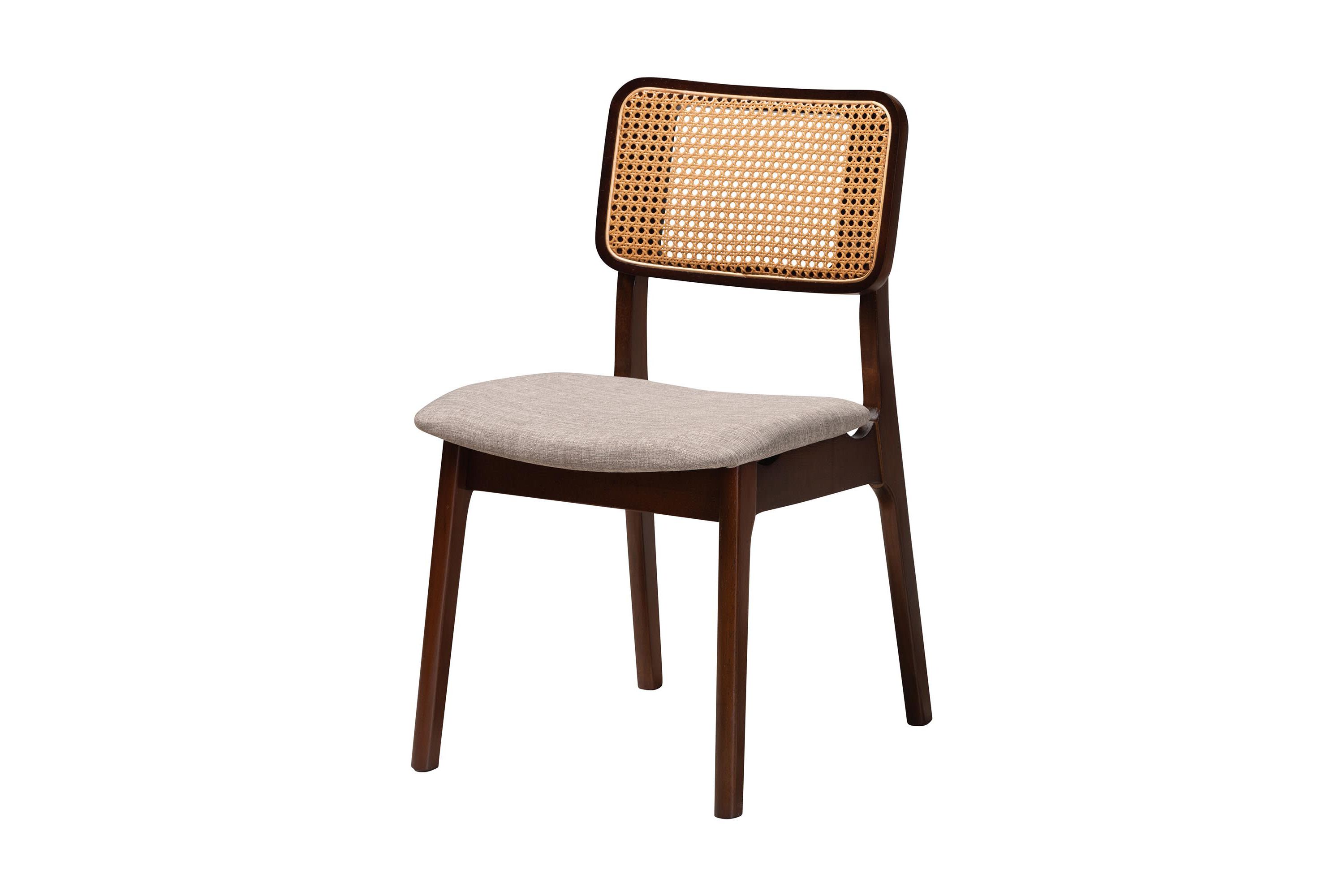 Dannon Mid-Century Modern Cream Fabric and Black Finished Wood 5-Piece Dining Set