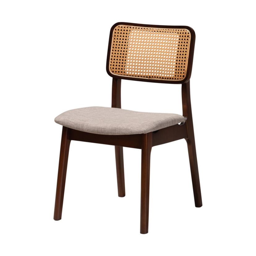 Dannon Mid-Century Modern Cream Fabric and Black Finished Wood 5-Piece Dining Set