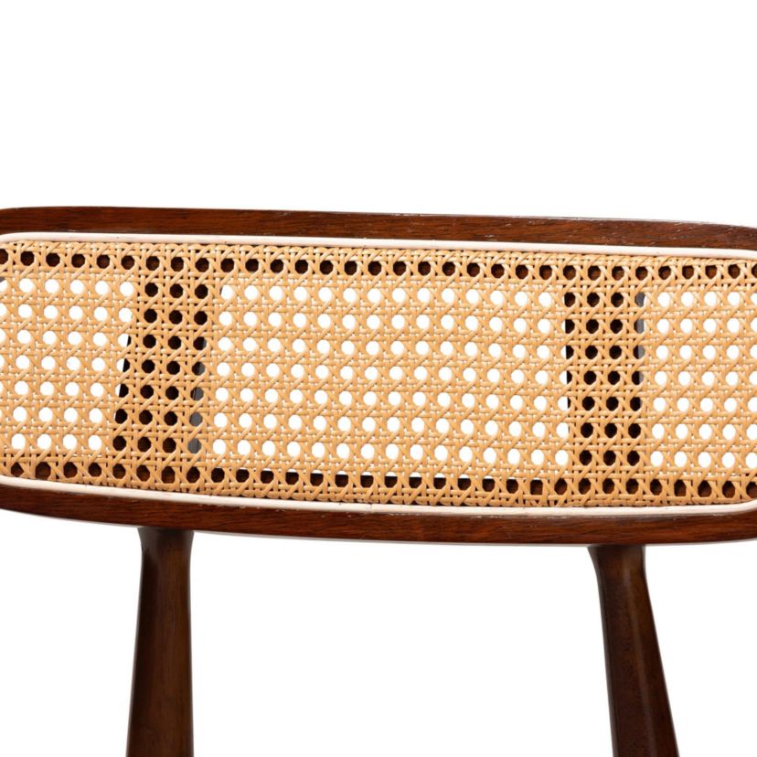 Tarana Mid-Century Modern Grey Fabric and Walnut Brown Finished Wood 2-Piece Counter Stool Set