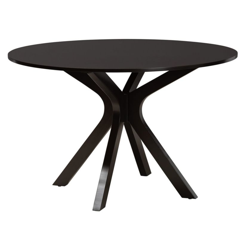 Mana Modern Sand Fabric and Dark Brown Finished Wood 5-Piece Dining Set