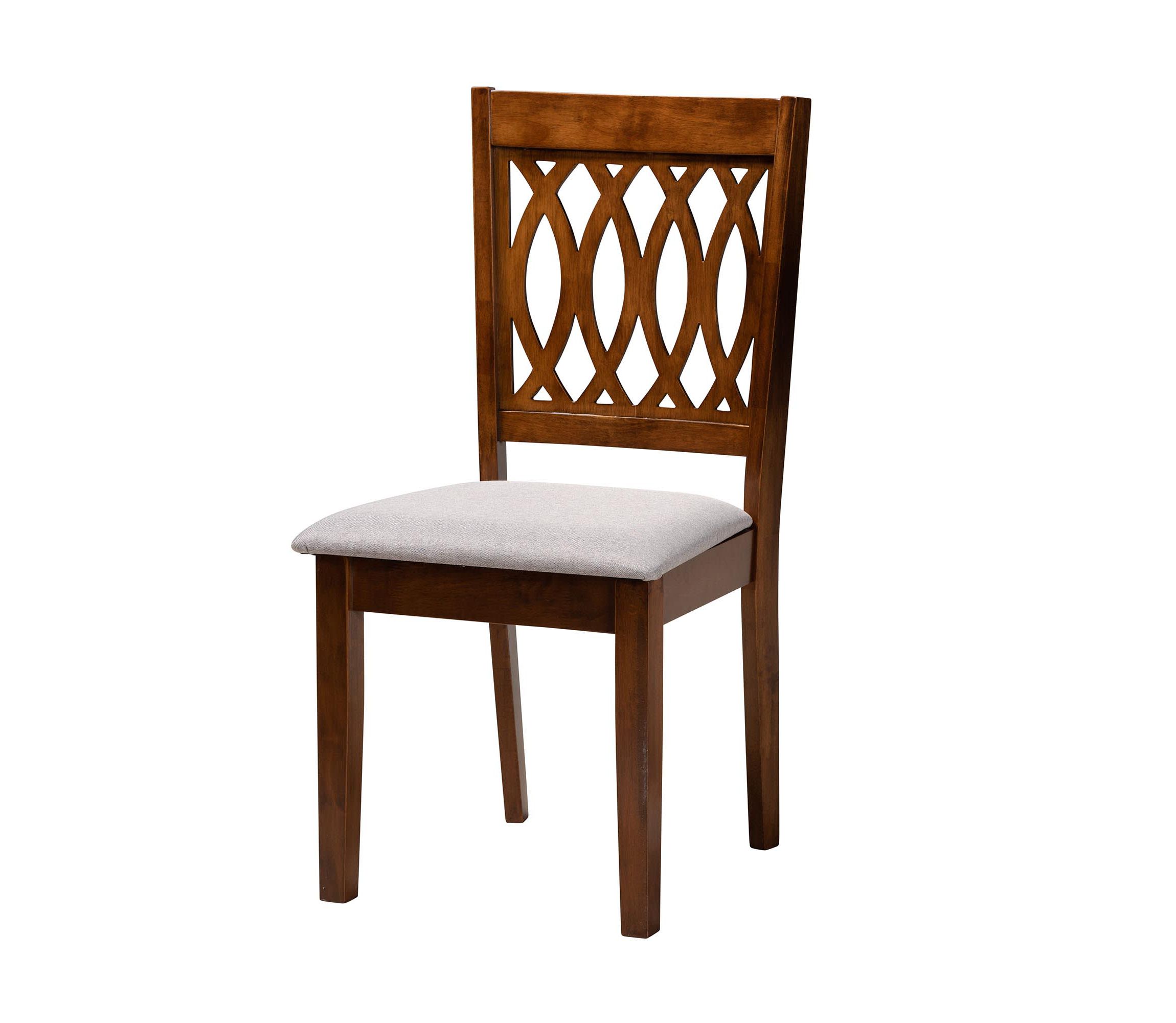 Florencia Modern Beige Fabric and Espresso Brown Finished Wood 7-Piece Dining Set