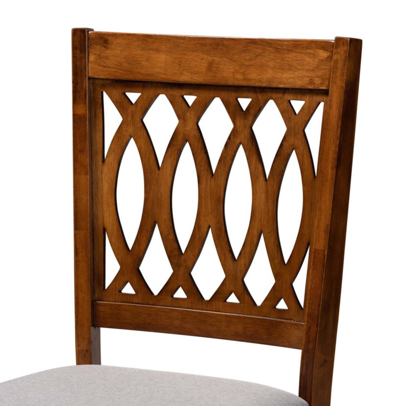 Florencia Modern Beige Fabric and Espresso Brown Finished Wood 7-Piece Dining Set