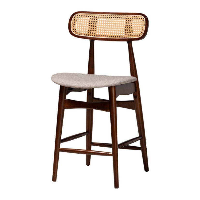 Tarana Mid-Century Modern Cream Fabric and Black Finished Wood 5-Piece Pub Set