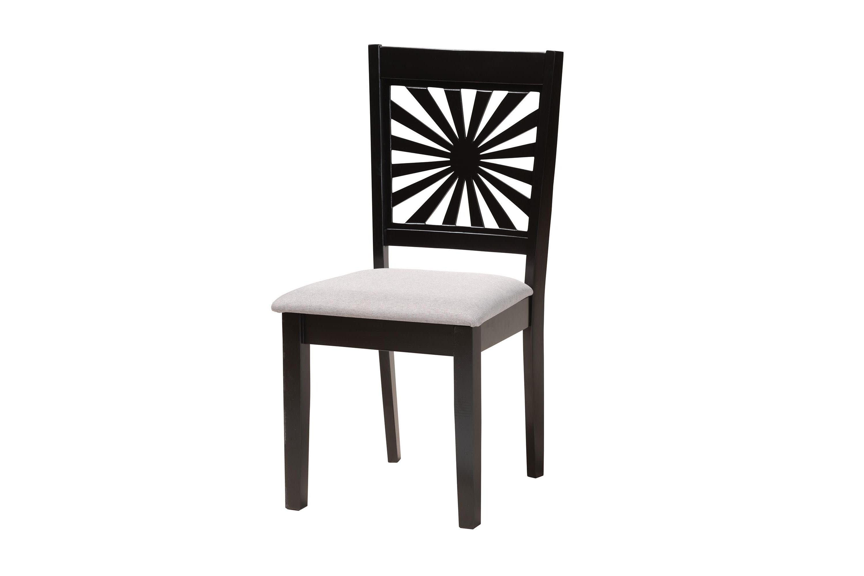 Olympia Modern Grey Fabric and Walnut Brown Finished Wood 5-Piece Dining Set